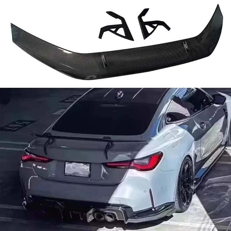 Suitable For BMW M4 G82 2020-2024 Carbon Fiber Material GT Style Rear Spoiler Luggage Cover Spoiler Tail Wing