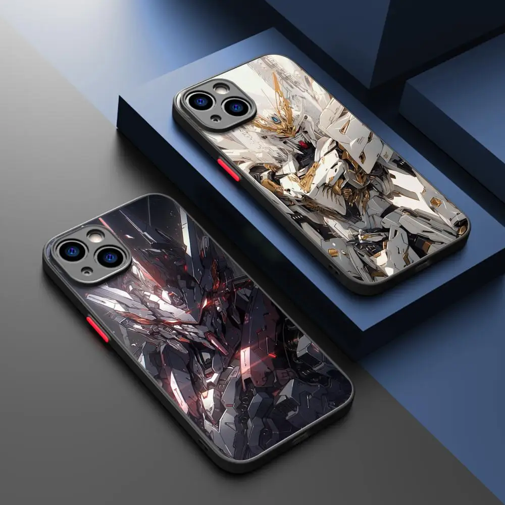 Cool gundam japan Phone Case For iPhone16 15 14 13 12 11 XS XR Plus Mini Pro Max Drop-proof Frosted Translucent