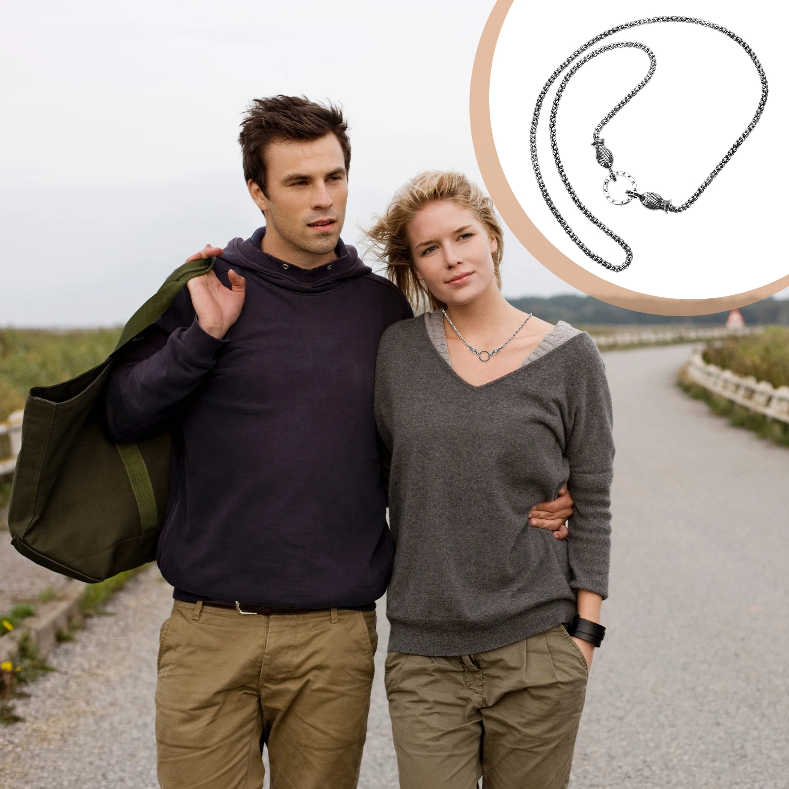 

Fish Necklace for Women Pisces Creative Charm Long Sweater Trendy Pendant Necklaces Jewelry Gift Lightweight Durable Fashion
