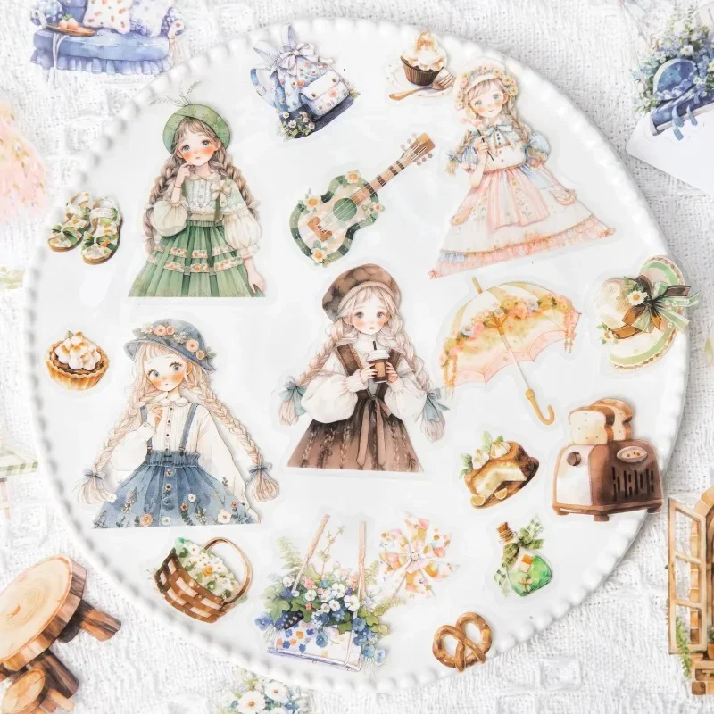 30Pieces Decoration Sticker Rustic Life Cold Dawn Cherry Stationery Blossom Stickers Forest Road Landscaping Handbook 120*95mm