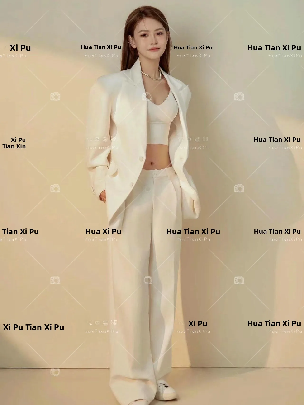 Studios New Lady Elegant White Suit Photography Clothing Personality Portrait Image Shooting Fashionable Chinese Style Women'...