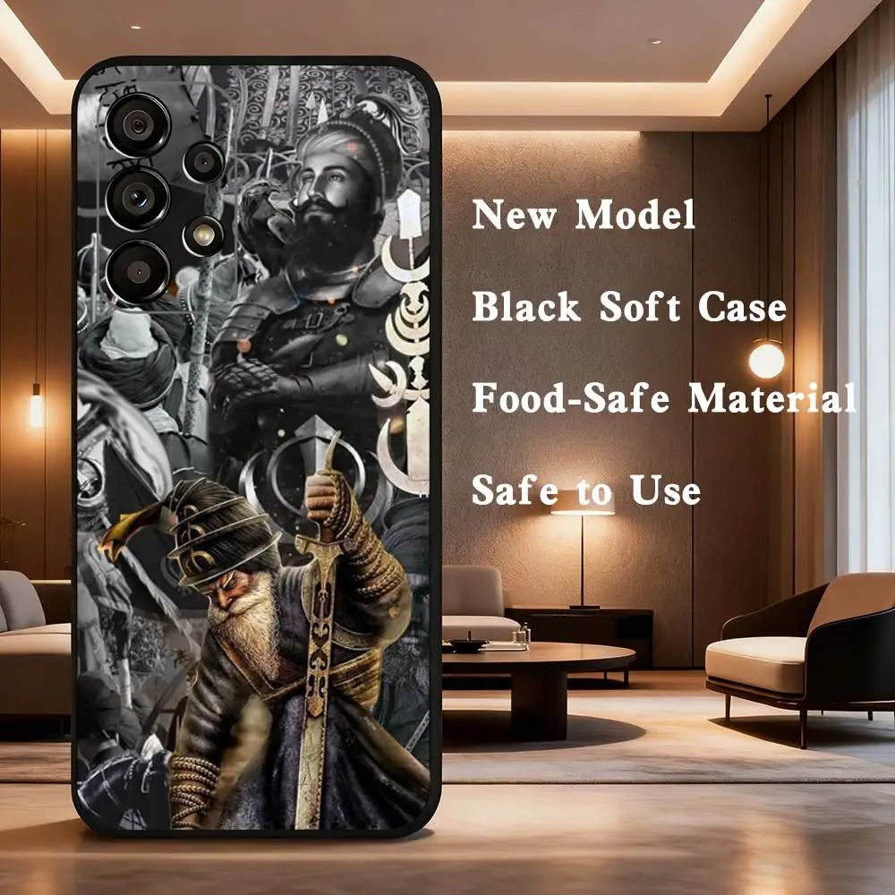 Custodia per telefono Nihang Singh Sikh Warrior per Samsung Galaxy A73,31,32,72,41,53,52,71,22,5G,Nota,J7,8,9 Cover morbida nera