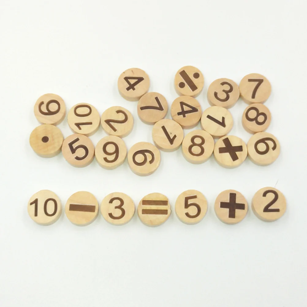 78pcs Small Letter Ornaments Round Wooden Chips Decorative Alphabets Pacthes Educational Handicraft Supplies