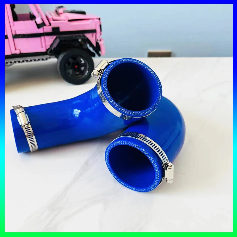 Blue 90 Degree Reducer Silicone Flexible Hose Variable Diameter Silicone Flexible Hose For Air Intake High Pressure with 2 clamp