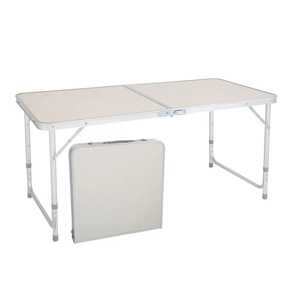 

4Ft Folding Table Fold-In-Half Centerfold Camping Table With Carrying Handle Lightweight Desk Portable Handle For Parties
