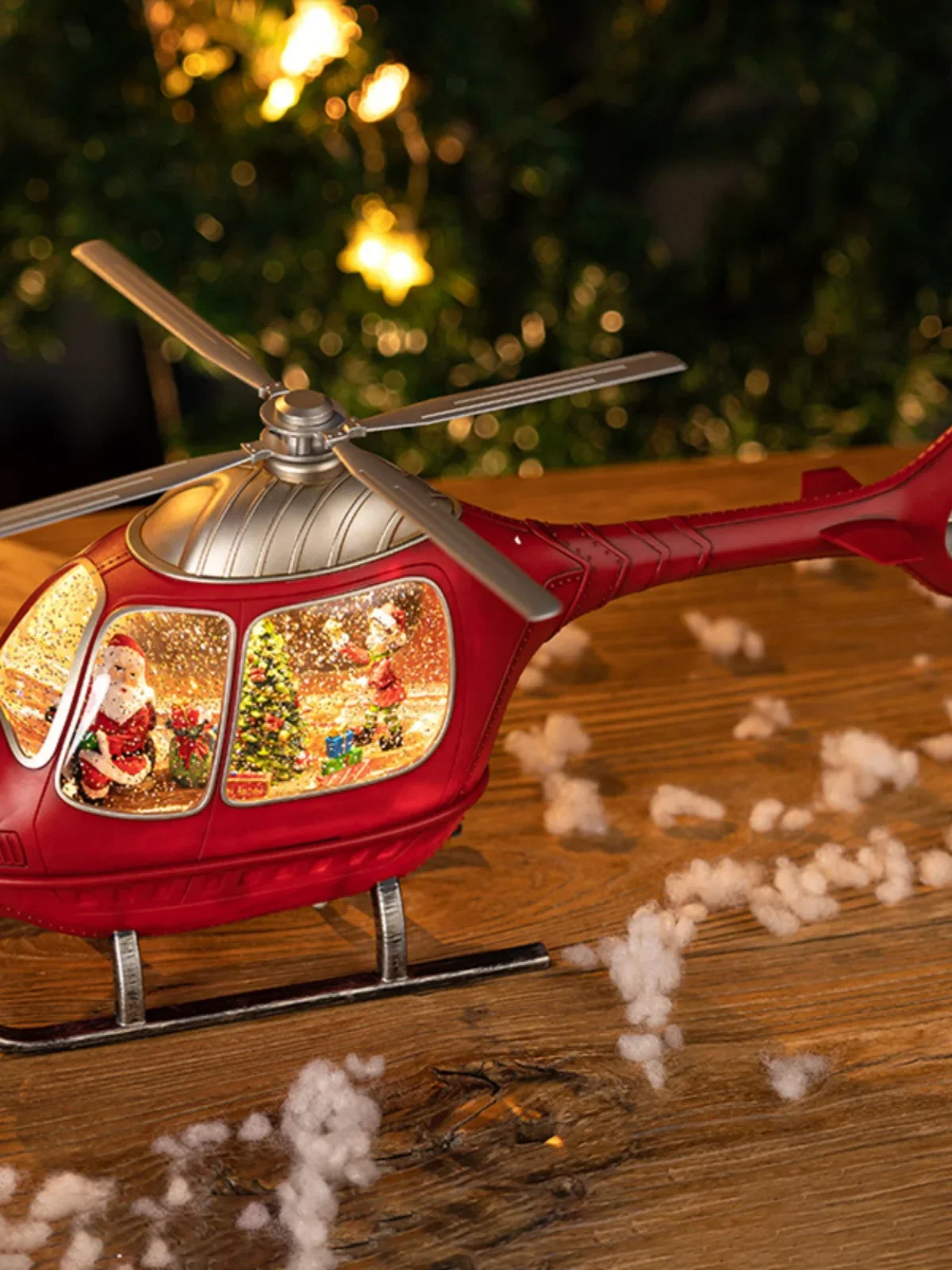 Train Helicopter Music Box Music Box Rotating Snow Crystal Ball