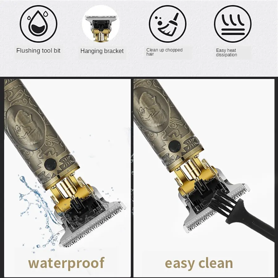 T9 tóc Clipper điện ma thuật Fader chuyên nghiệp khắc cắt dao cạo điện với LED hiển thị kỹ thuật số