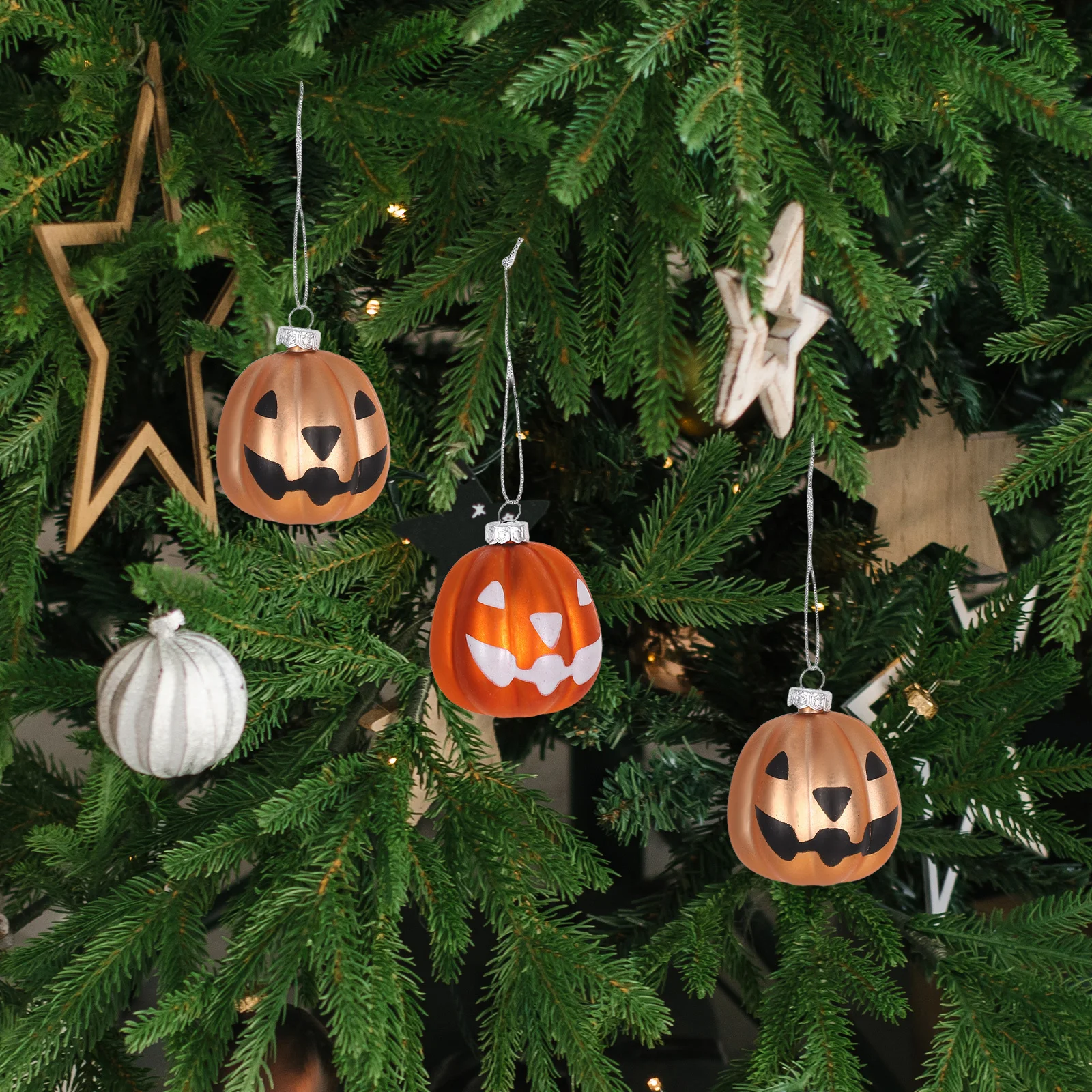 

12Pcs Halloween Hanging Pumpkins Mini Plastic Pumpkin Balls Shatterproof Fall Ornaments Tree Decorations Thanksgiving Supplies