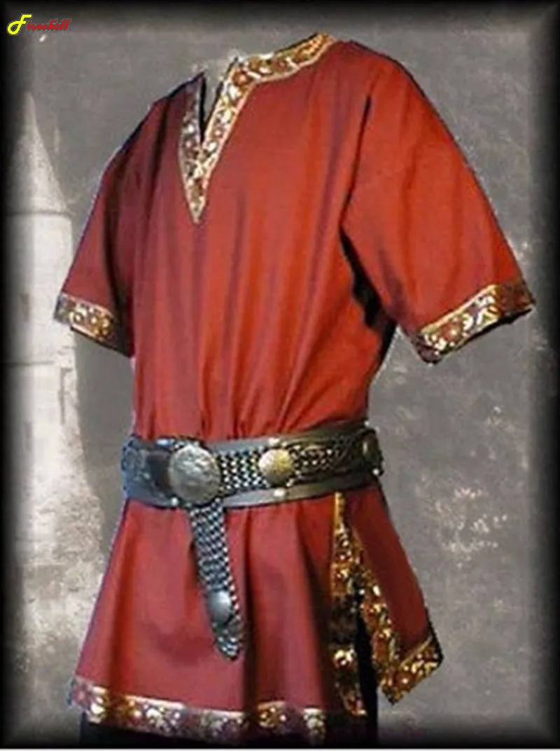 Costumes de Cosplay de la Renaissance Médiévale pour Homme, Tunique de Noble, Viking, Aristocrate, oral alier, Kokor, Halloween, Sans Ceinture