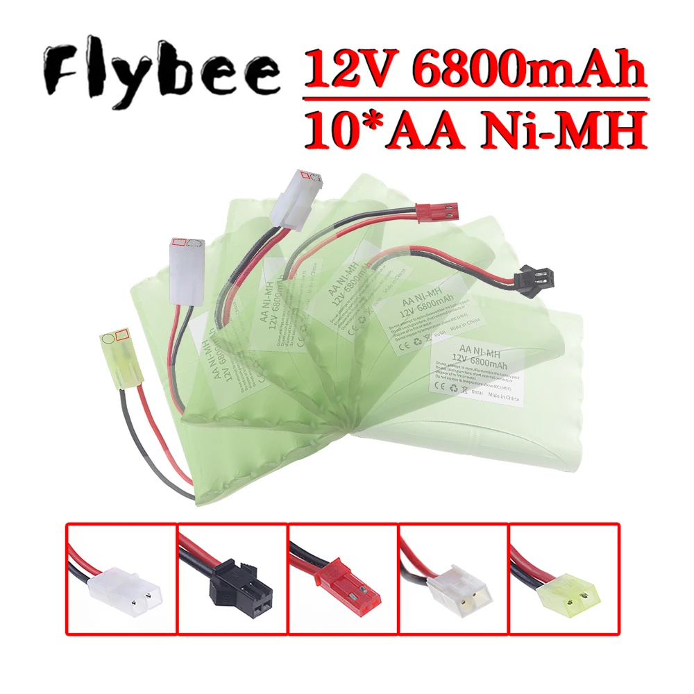 1Pcs 8*AA NiMH 6800mAh 12V Upgrade Battery For Rc Toys Cars Tanks Truck Robot Boats, AA Ni-MH 12V Rechargeable Battery Pack