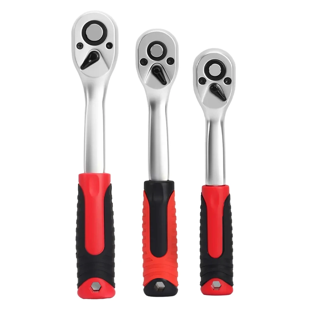 

Ratchet Wrench 1/4,3/8,1/2Inch Ratchet Drive Rotating Ratchet Reversible 72 Tooth Two-way Fast Socket Wrench Household Hand Tool