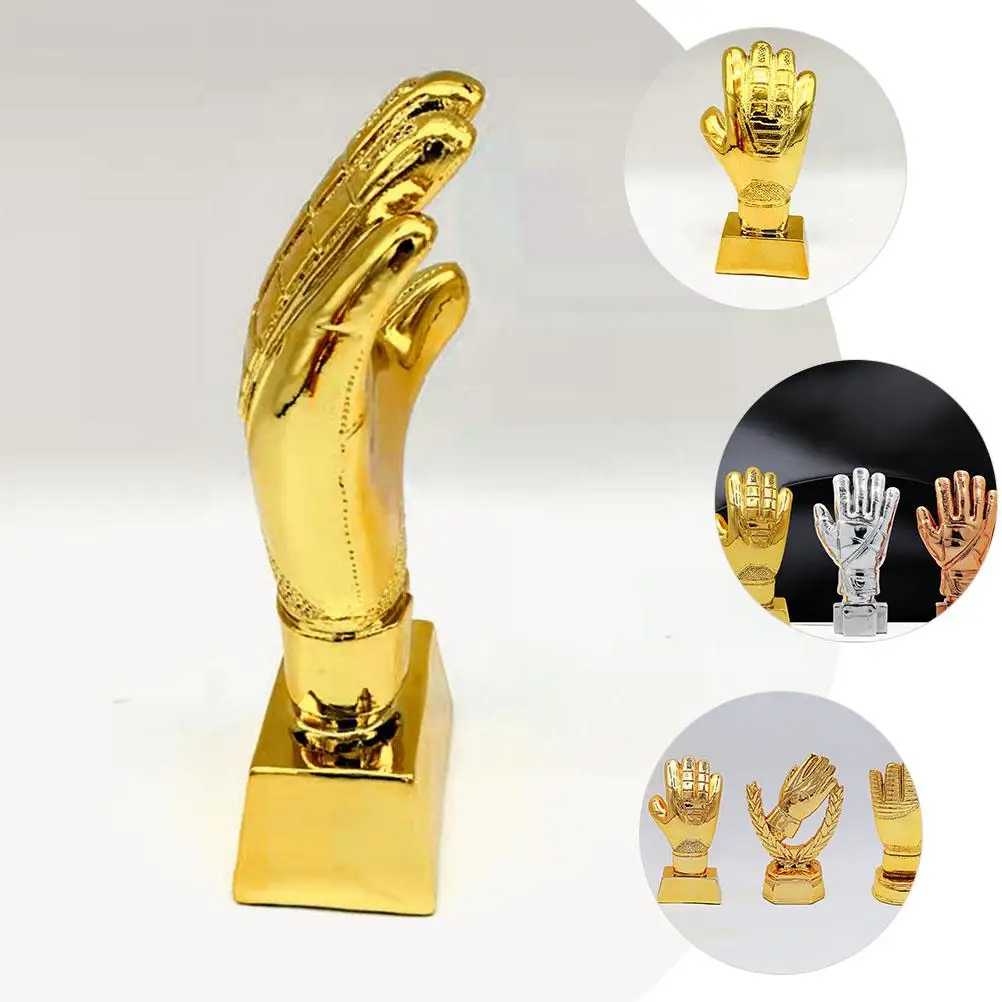 1 PC Golden ABS ถุงมือผู้รักษาประตูถ้วยรางวัลฟุตบอลอุปกรณ์กีฬาผู้ใหญ่ตกแต่งถุงมือรางวัลโรงเรียนของที่ระลึก Challenge