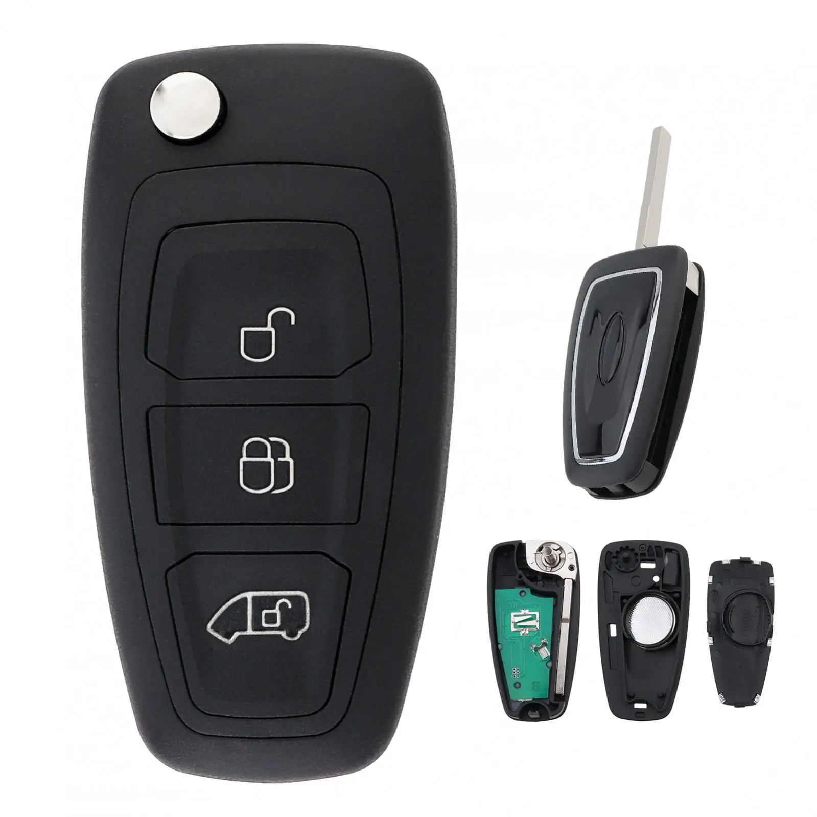 433MHz Folding Keyless Smart Remote Car Key Fob Fit for 63 Chip  BK2T-15K601-AA/ AB/ AC with 63 Chip  BK2T-15K601-AA/ AB/ AC