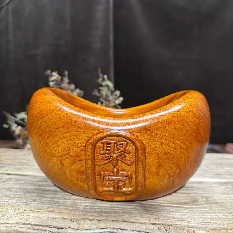 Rosewood Carved Treasure Basin Ornament for Wealth Accumulation, New Chinese Style Home Living Room Storage, Office Decoration,