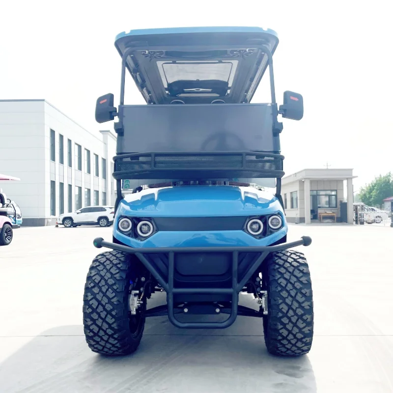 

Electric Golf Cart 4 Seater Electric Scooter Utility Vehicle Front Bumper And Front Basket 14-Inch Off-Road Tires Foot Pedal