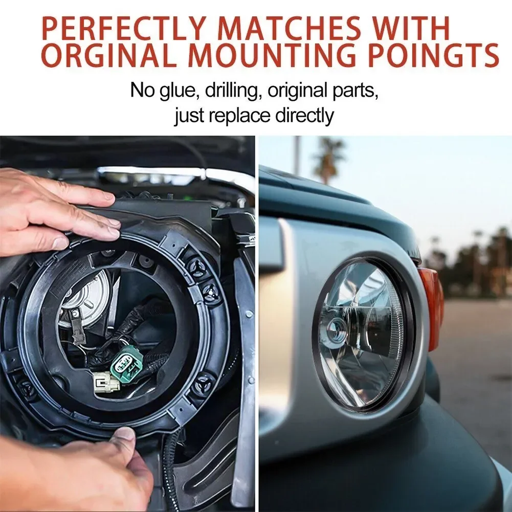 7 インチラウンドフロントヘッドライト取り付けリング保持ブラケットヘッドライト金属リング付き 2007-2017 ジープラングラー JK EL-1018