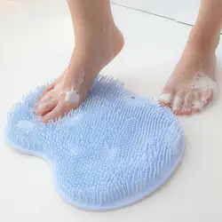 Shower Foot Massager Non-Slip Mat Multifunction Suction Cup Design Bath Massage Brush Silicone Rub Back Exfoliating Bath Supply