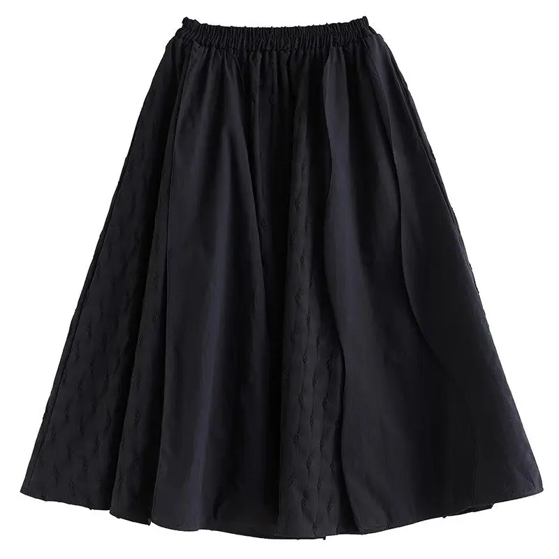 Dark Style 2024 Spring Autumn Skirt For Women Solid Color Retro High Waist Fish Scale Pattern Patchwork Design Skirt k2619