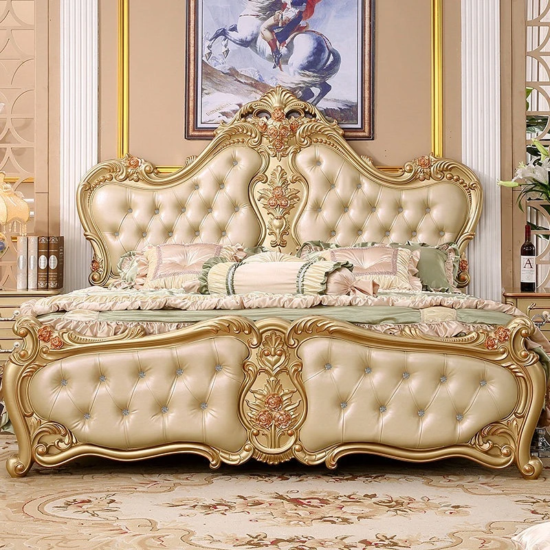 European 1.8 meters bed princess double modern simple bed wedding bedroom art base para cama matrimonial bedrooms furniture