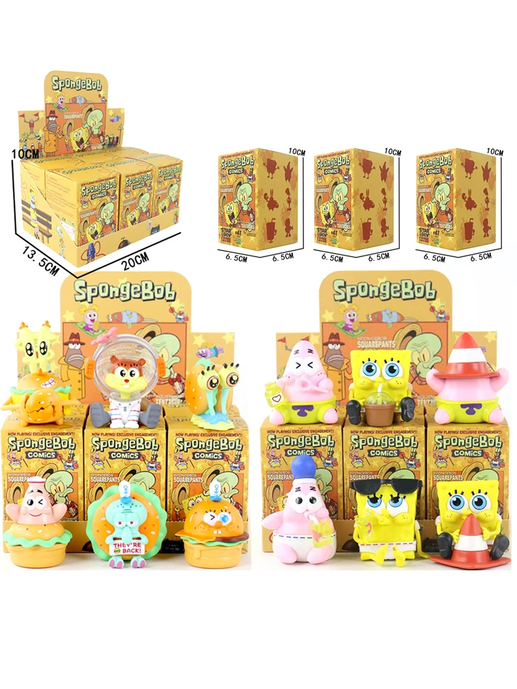 Neue Spongebob Patrick Star Squidward Tentacles Delicious Crab Burger Anime-Figur Sammlerstück Modellpuppe Blindbox Spielzeug Geschenk