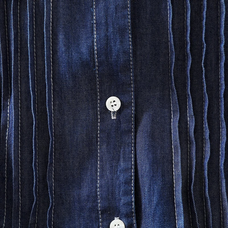 Frauen Casual Baumwolle Denim Hemd Neue Ankunft 2025, Sommer Vintage Stil Spitze Kragen Lose Weibliche Kurzarm Tops Shirts M1460