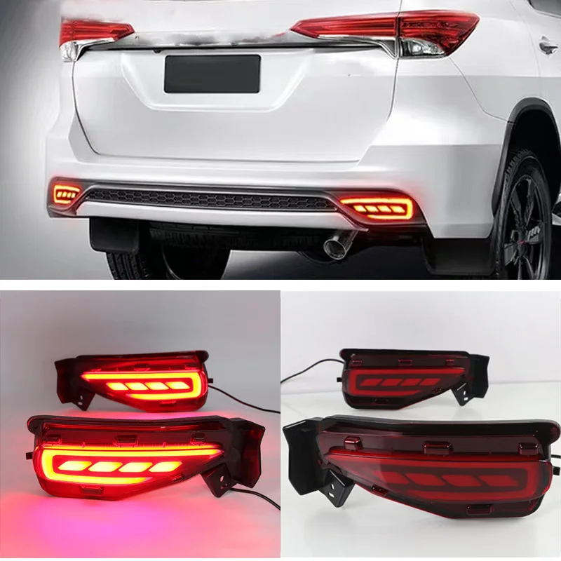 

1 Set LED Reflector For Toyota Fortuner SW4 2015 2016 2017 2018 2019 2020 Rear Bumper Light Fog Lamp Brake Light Turn Signal