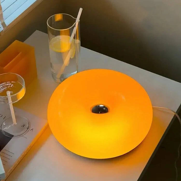 Lámpara de Donut nórdica, luces inteligentes para el hogar, luz de pared naranja, lámparas de mesa Bauhaus para decoración del hogar