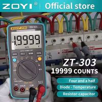 Digital Multimeter ZT 301/302/303 True RMS Auto Range Ammeter Voltmeter Smart Capacitor Temperature NCV Ohm Hz Tester