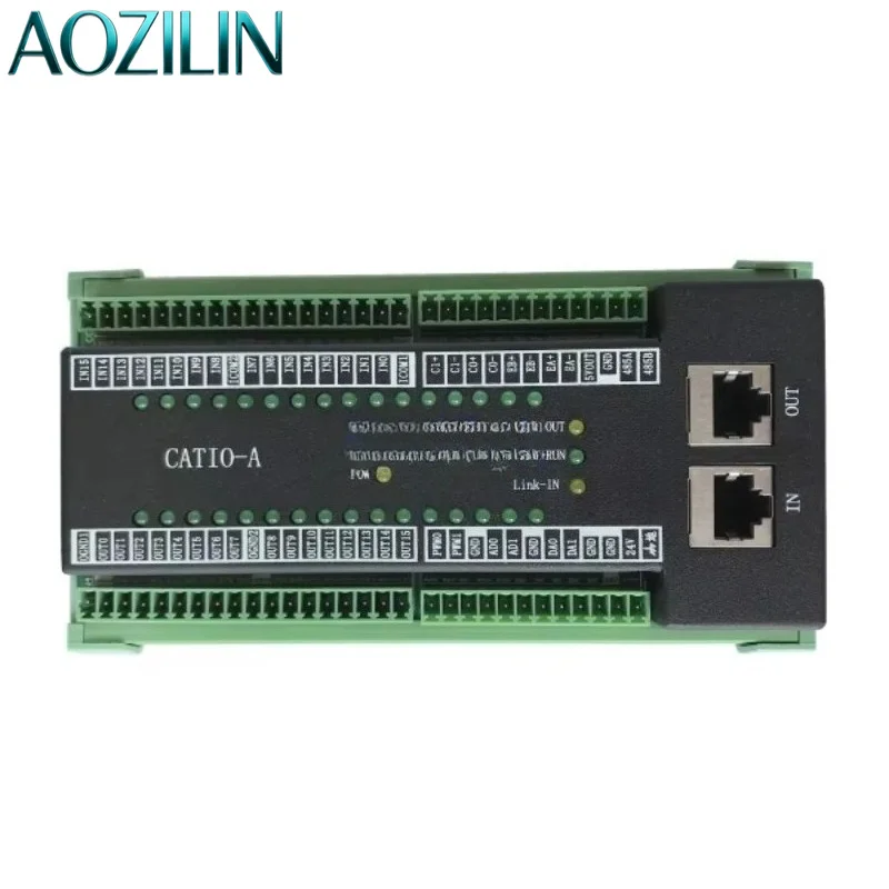 AOZILIN EtherCAT IO Expansion Module Digital Analog IO Counter RS485 Serial Port Link IN OUT Industrial Bus Card