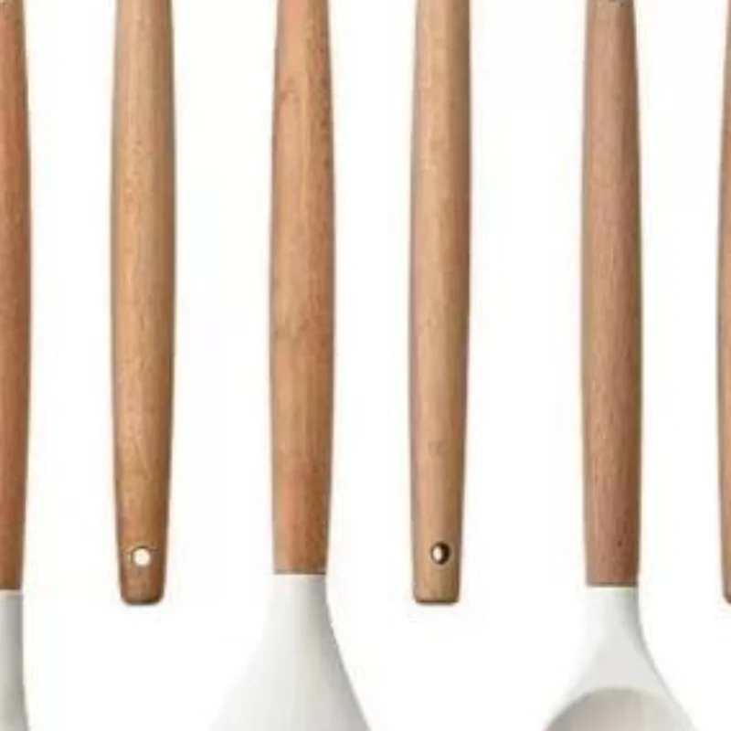 Silicone Kitchen Cookware Utensils Wooden Handle High Temperature Resistant Non Stick Pan Cooking Spatula Food Grade