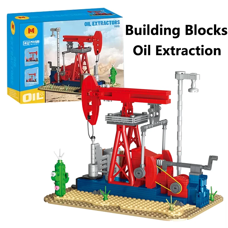 

489PCS Kids Building Blocks Creative Oil Extraction Machine Model Blocks Children's Toys For Boys Adults Birthday Gifts
