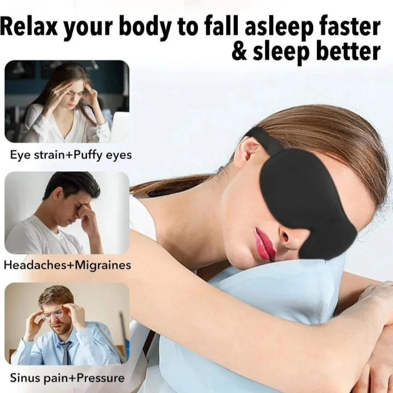 3D Sleep Mask Soft Memory Foam Eye Cover Blindfold Sleeping Aid for Travel Blockout Light Comfortable Sleep Aid Slaapmasker