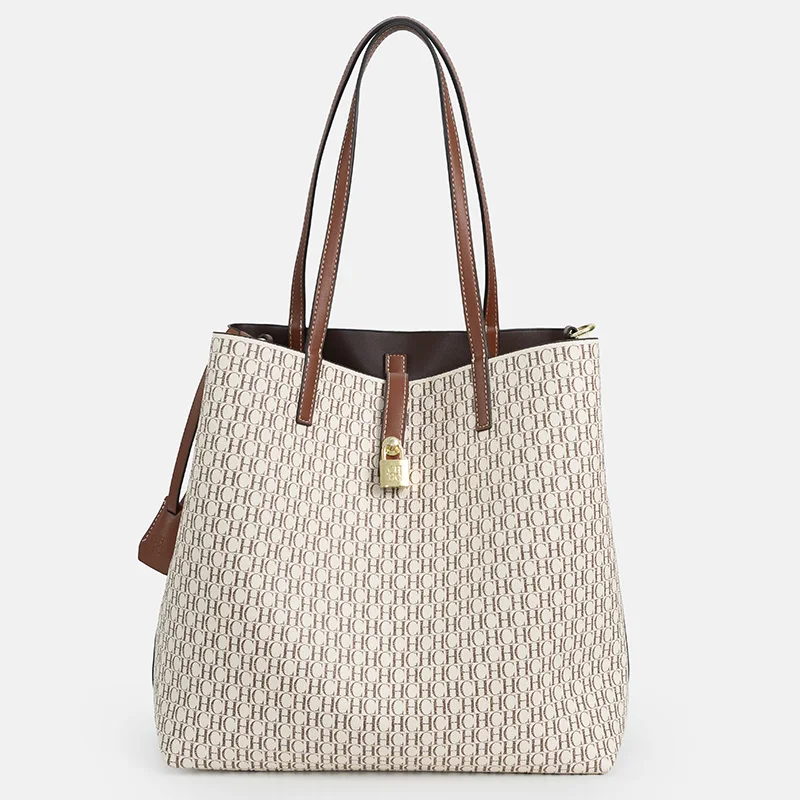 Tas Tote Wanita CHCH Musim Panas Baru, Tas Santai Besar yang Dipersonalisasi, Tas Retro Kapasitas Besar, Dompet Ibu dan Anak