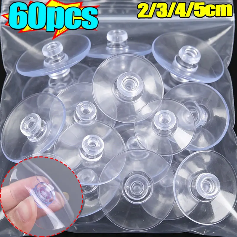 60pc Mushroom Head Suckers Hanging No Hole Hooks for Window Wall Strong Vacuum Sucker Towel Hanger Glass Suction Cup Wholesale