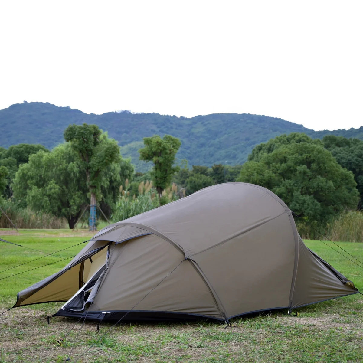 New Coming ble Layers Silicon Coating Outdoor Camping 20D Nylon Pu3000mm 2 Person Tent