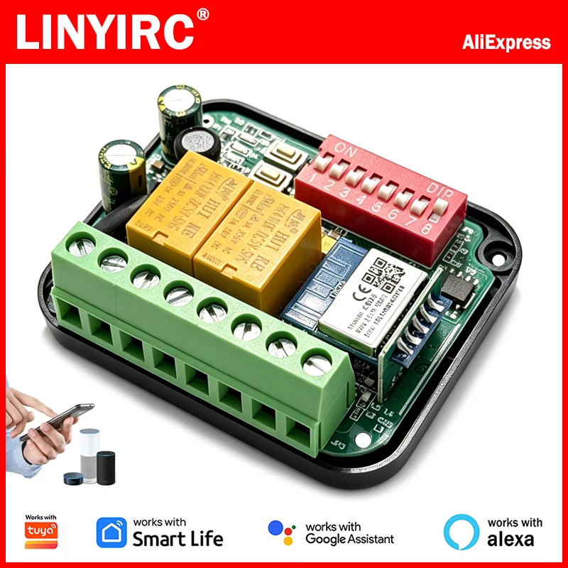 Universal Garage Door Remote Control Receiver Controller Smart Switch 433 868 MHz 300-868MHz 9-30V 85-250V Works WIth Tuya Wifi