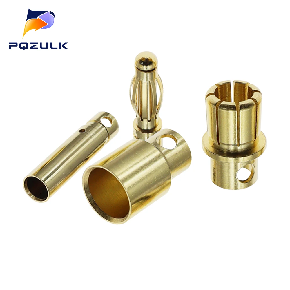 2mm 3mm 3.5mm 4mm 5mm Bullet Banana Plug Gold-Plated Banana Male Female Connector Battery Plugs Kits for RC Battery Parts DIY