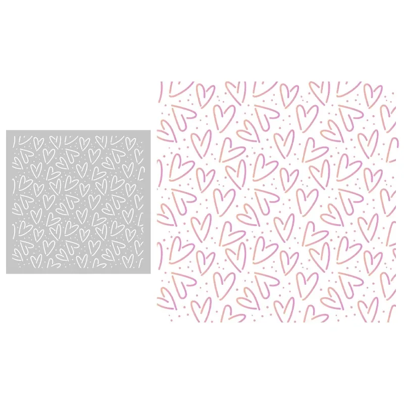 

1PC Cartoon Hearts Plastic Stencils Decor DIY Scrapbooking Supplies Stencil For Cards Albums Universal Background