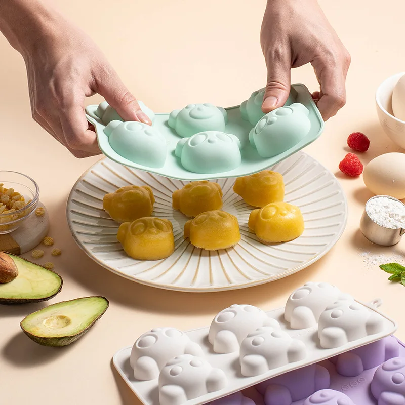 Food Grade Silicone Bear Mold 6 Cavity Non-Stick Baking Molds for Cake Muffin  Food Ice Cube Chocolate Reusable Kitchen Gadget - view 3