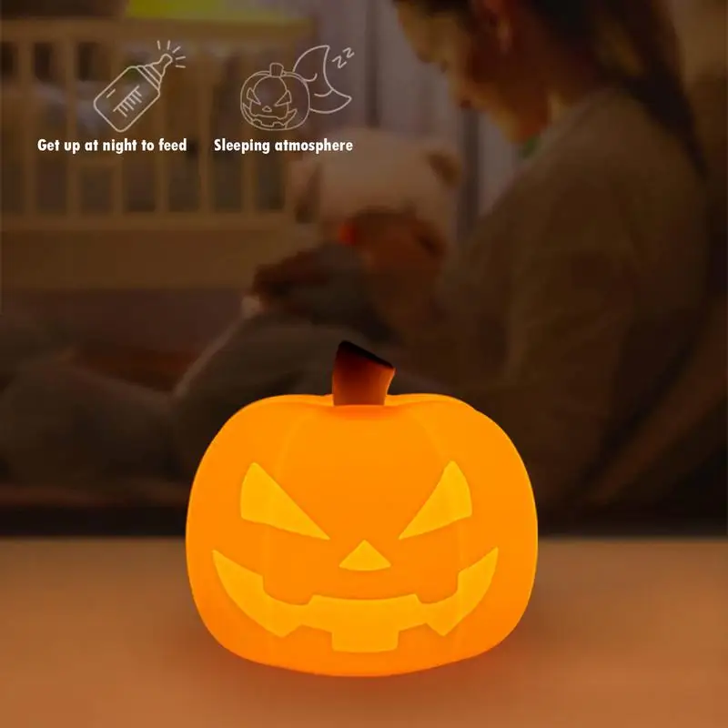 

Night Light For Kids Pumpkin Design Silicone Touch Light Nursery Nightlight Dorm Decor Silicone Battery Operated Nursery