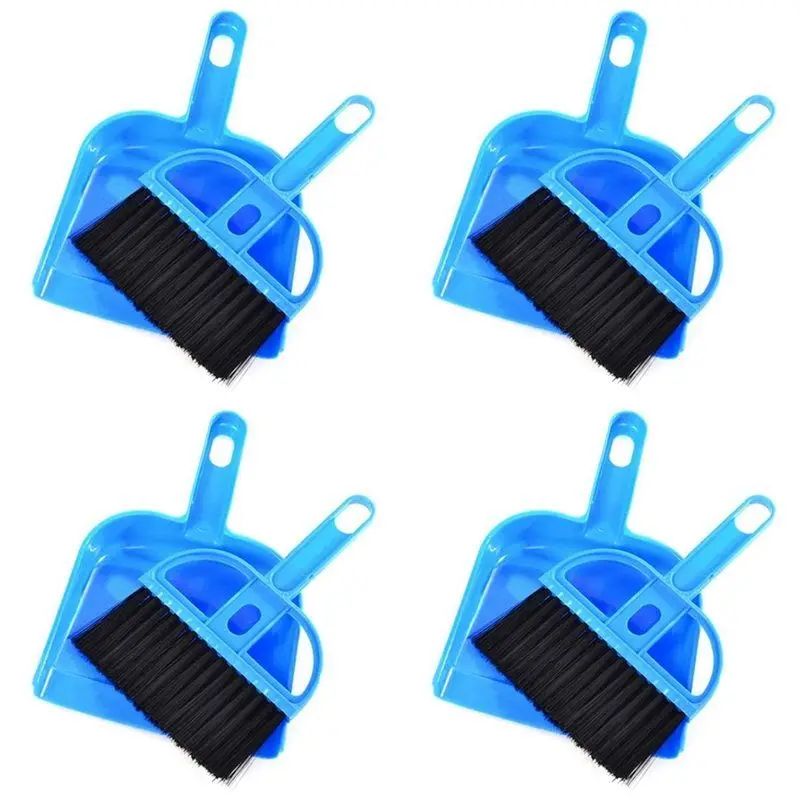 

【ПРЕС-ПРЕП!】4X мини-поддон для пыли и набор щеток для морской свинки, принадлежности для чистки хомяков, ежиков, маленькая метла и пыли