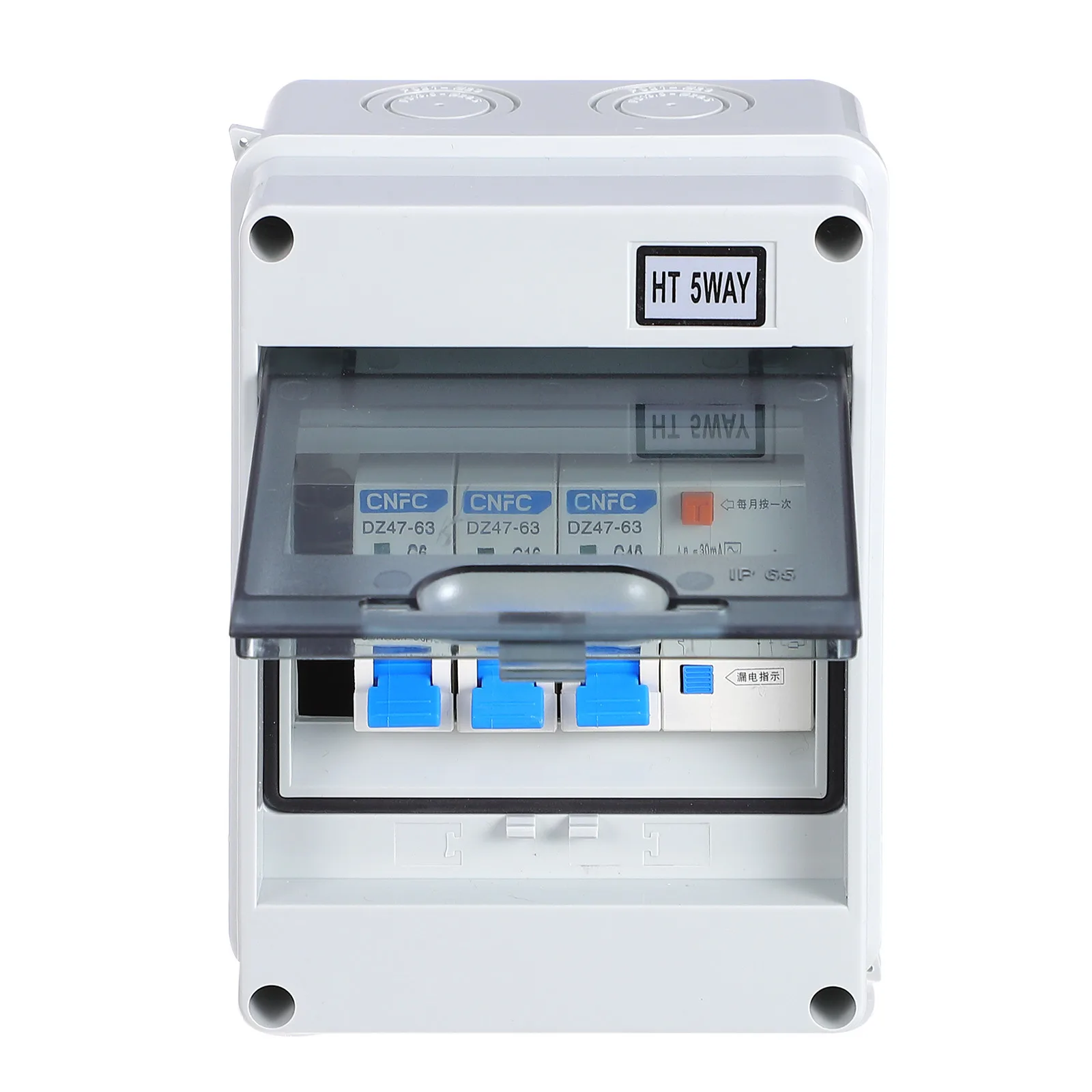 

Dz47le Series 5-Way Miniature Circuit Breaker IP54 Waterproof Leakage Protection for Overload Short Circuit Personal Shock