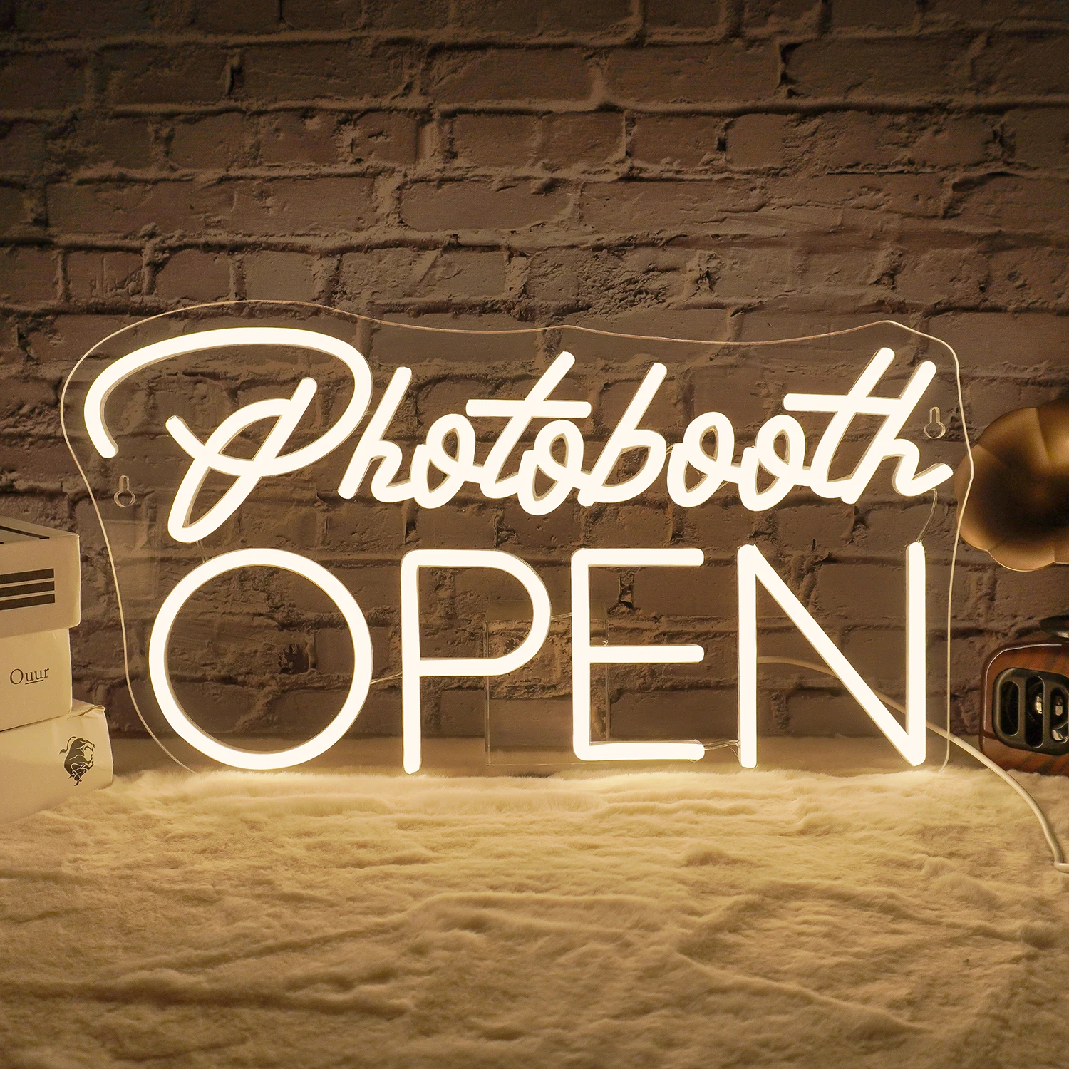 Photobooth Open Neon Signs For Wall Decor Warm LED Lights Room Decoration For Photo Studio Portrait Photography Club USB Lamp