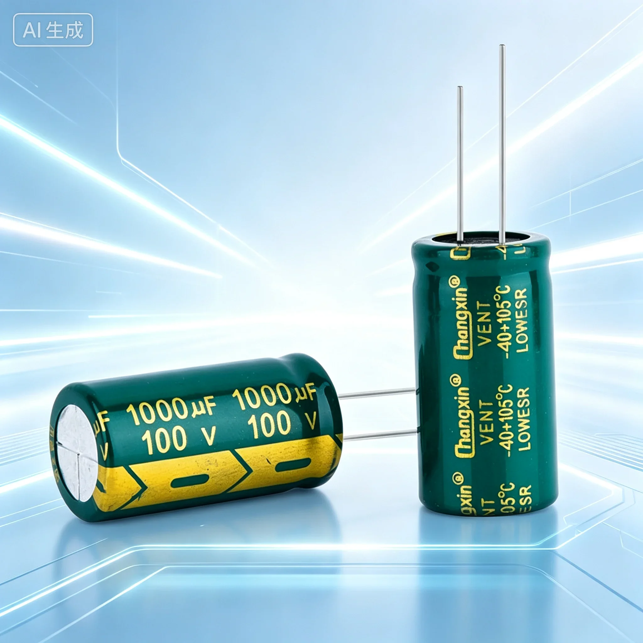 Stable 1000UF 100V Low ESR Long Life Radial Electrolytic Capacitor for Circuit, Size 18X35MM