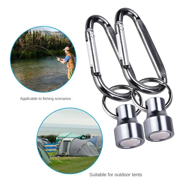 Super Strong Neodymium Fishing magnetTool Release Holder Fly Fishing Retractor Net Release Clip With Keychain Carabiner Pesca