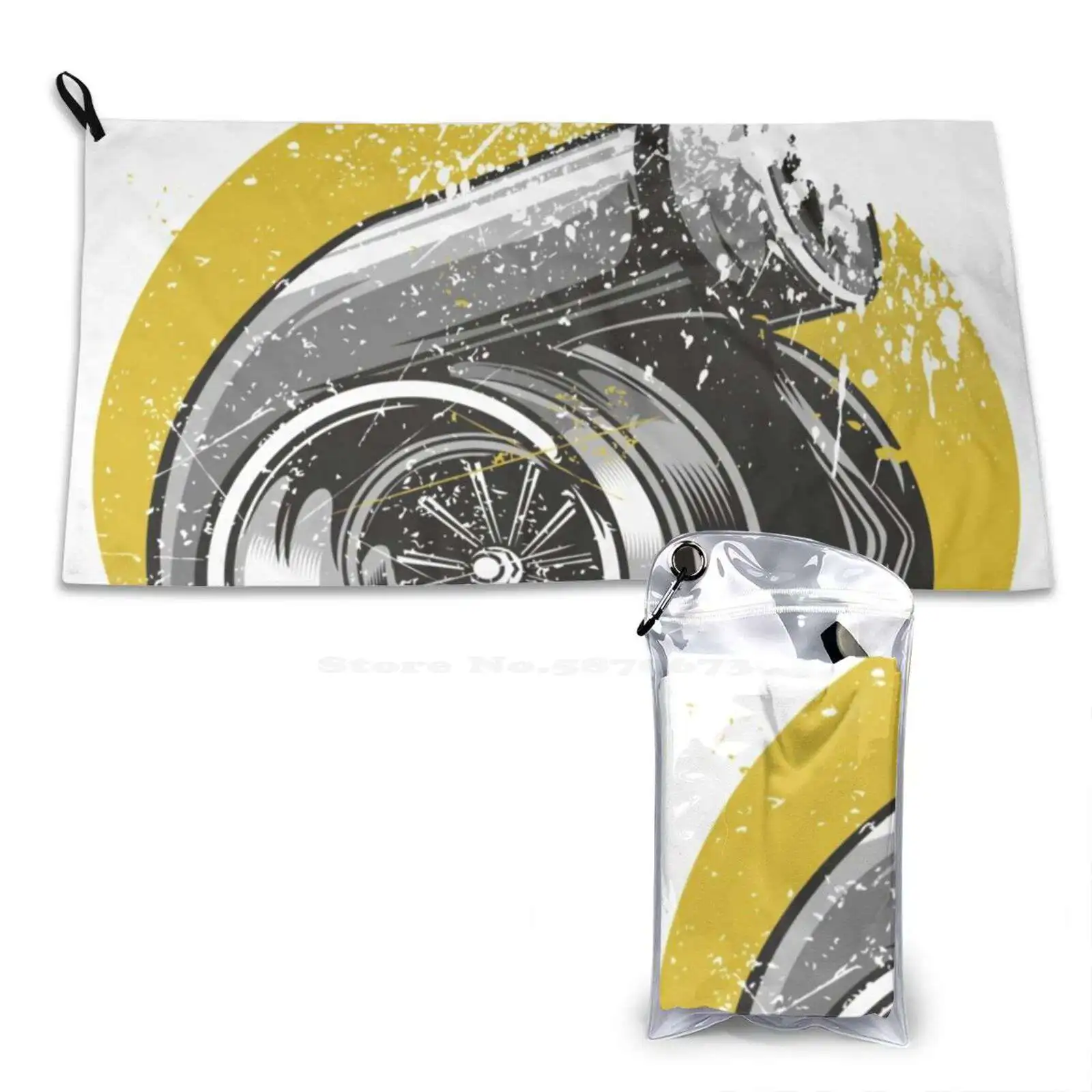 Turbo Charged Print For Racing Lovers Soft Bath Towel Washcloth Outdoor Cars Ideal Engines Time Metal Anyone Charged Heads