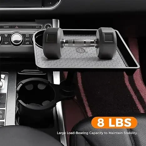 3-in-1 Auto-Getränkehalter-Ablage für 2,6-3,7 Zoll Innendurchmesser, Auto-Organizer mit Doppel-Getränkehaltern und Handyhalterung zum Essen – Detail 4