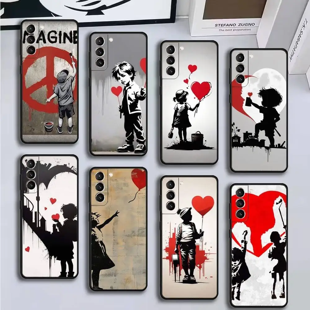 

Graffiti Artist Banksy Phone Case For Samsung GalaxyA13,21s,22,31,32,52,53,71,72,73,Soft Black Cover