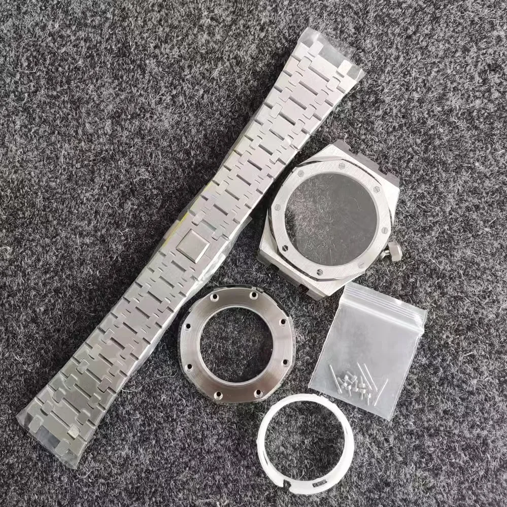 

For NH35 Movement 41MM Full Stainless Steel Band case With Sapphire Glass Shadow Circle With Back Cover Suitable for 28.5mm Dial