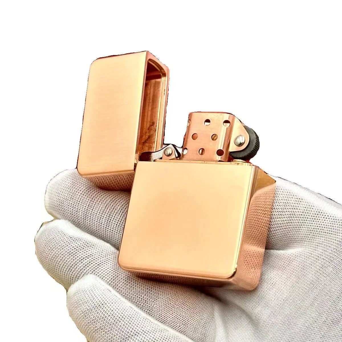 Red Copper Body Heavy Thickened Kerosene Lighter Creative Retro Grinding Wheel DIY Engraving Gadgets for Men Collect Gift